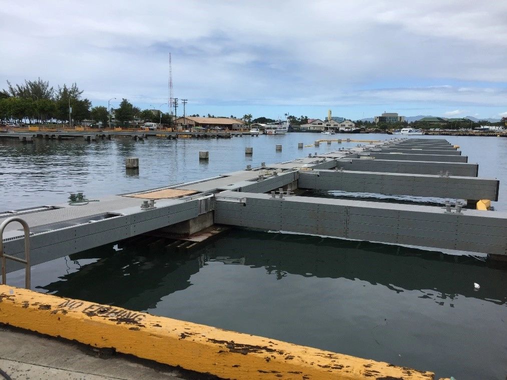 Aluminum floating docks at Kewalo Basin
